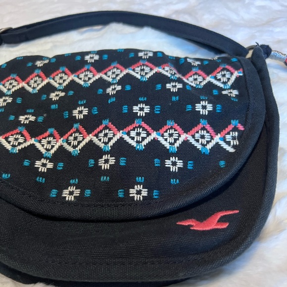 Hollister Small Canvas Crossbody Bag Navy Blue - Picture 4 of 6
